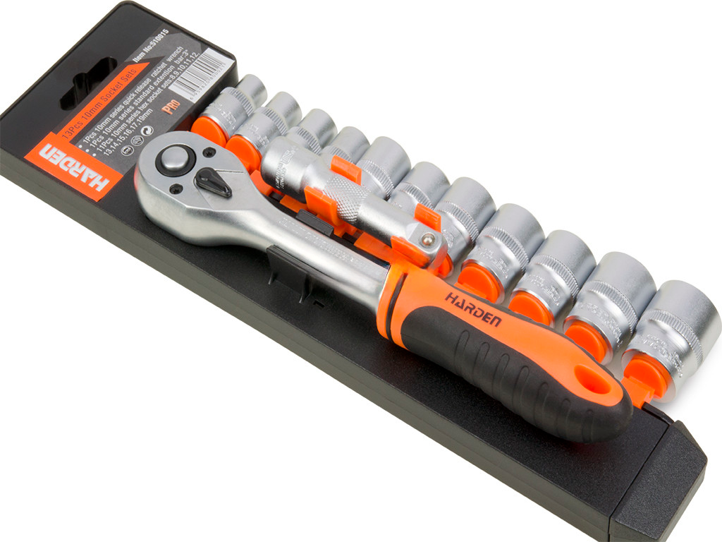 13 hissəli 3/8 düym racet açar və ucluq dəsti – HardenTools 510015