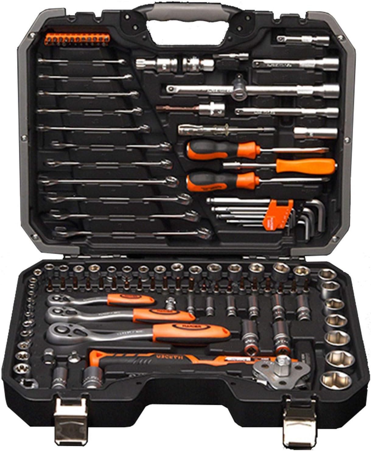 132 hissəli 1/2 və 3/8 və 1/4 düym drive başlıq (socket) dəsti  – HardenTools 510822